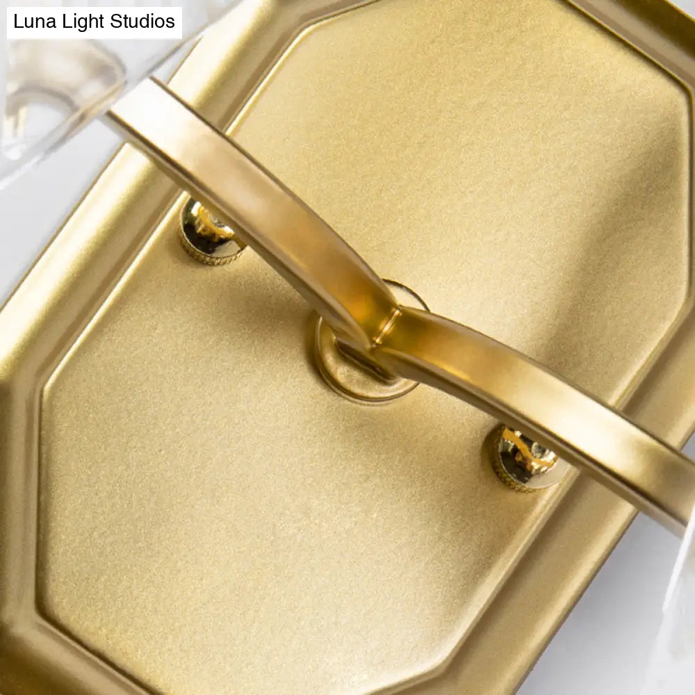 DecorBites™ DecorBites™ Modern Clear Crystal Rhombus Wall Sconce Lamp - 1/2-Head Brass Wall Light for Living Room