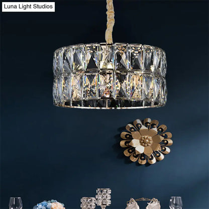 ثريا دائرية حديثة من الكريستال الشفاف - مصباح سقف أسود متعدد الأضواء لغرفة المعيشة