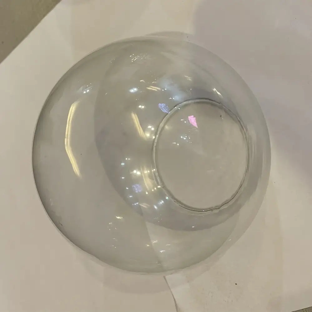 Modern clear and frosted glass ball pendant light with clear glass globe and circular opening for dining room decorbites glass ball
