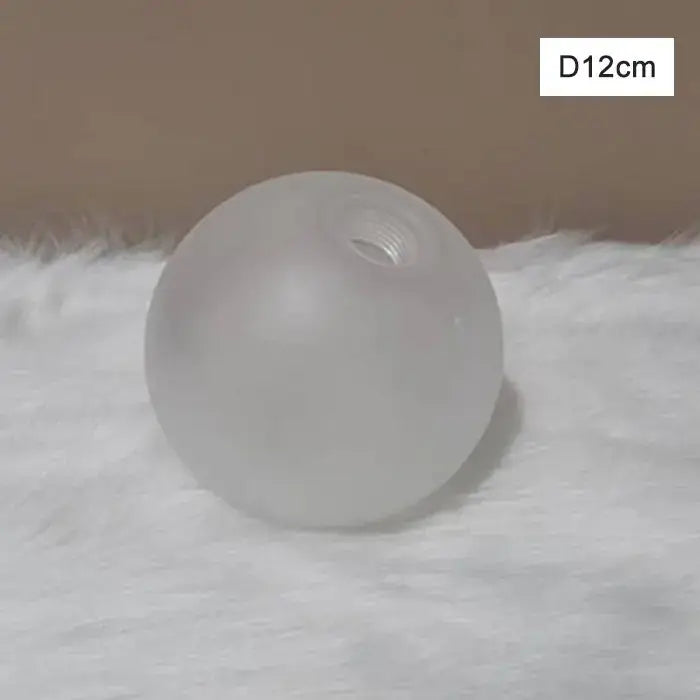 Modern frosted white spherical glass shade cover replacement with threaded opening 12cm diameter for living room use