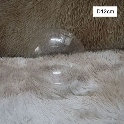 Clear plastic Christmas ornament with 12cm diameter used as a modern glass shade cover replacement for living rooms