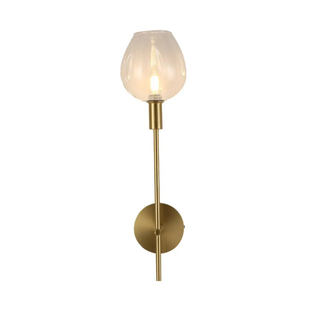 DecorBites™ DecorBites™ Modern Clear Glass Cup Sconce Light - Gold Wall Mounted Lamp with Metal Pencil Arm