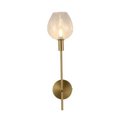 DecorBites™ DecorBites™ Modern Clear Glass Cup Sconce Light - Gold Wall Mounted Lamp with Metal Pencil Arm