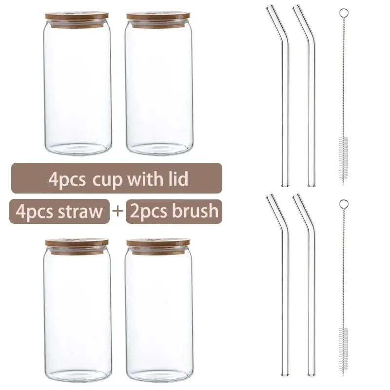 Modern clear glass cups with bamboo lids glass cup set for kitchen drinking by decorbites glass cup collection