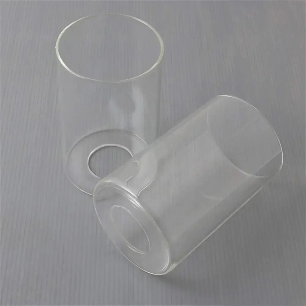 Modern clear glass cylinder lamp shade with smooth transparent finish and rounded edges for bathroom vanity light