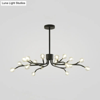 Lámpara de techo LED molecular moderna de cristal transparente - 18 luces, negra