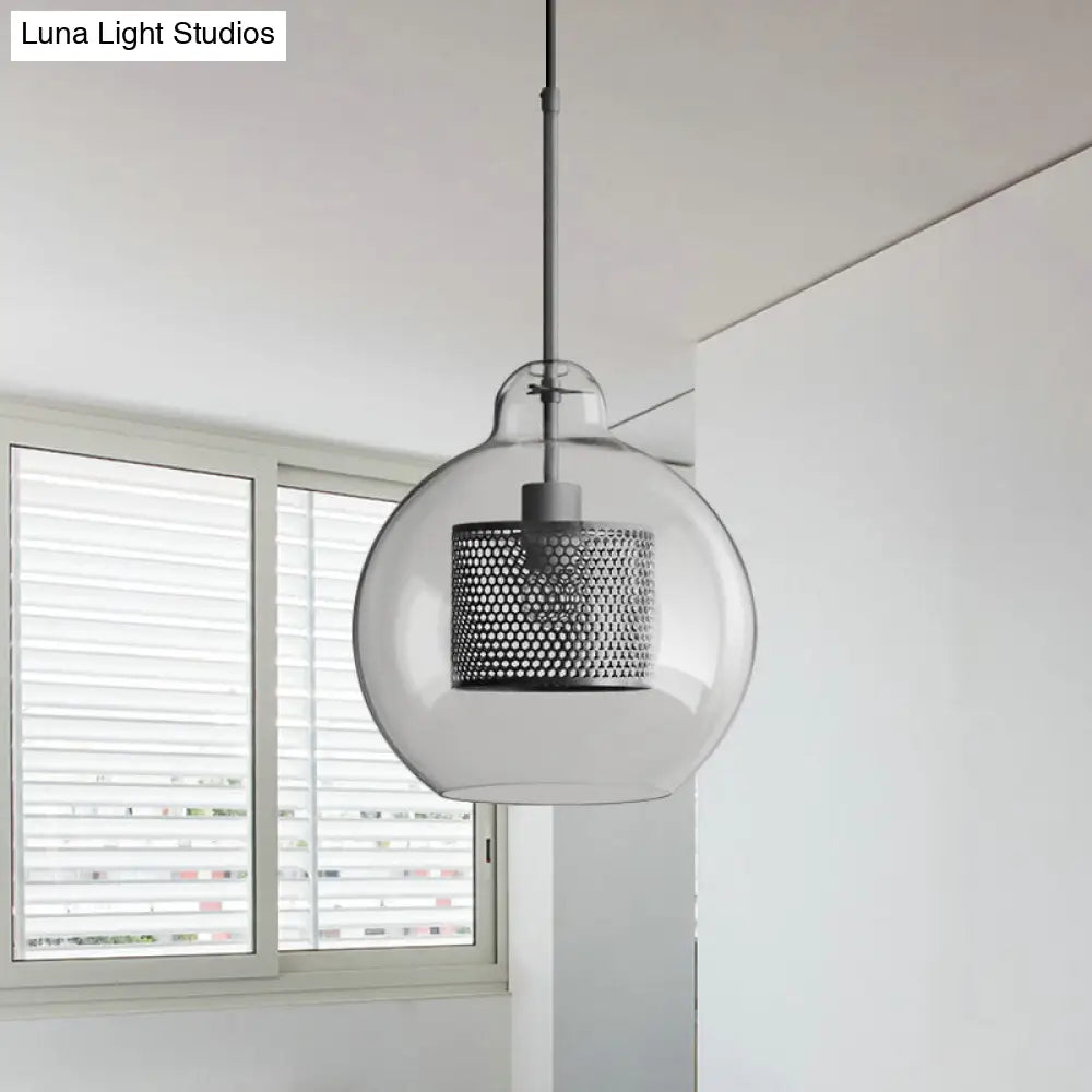 Modern Clear Glass Pendant Light for Dining Table - 1 Hanging Fixture