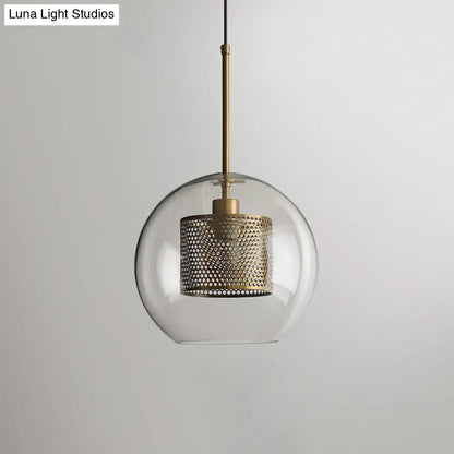 Modern Clear Glass Pendant Light for Dining Table - 1 Hanging Fixture