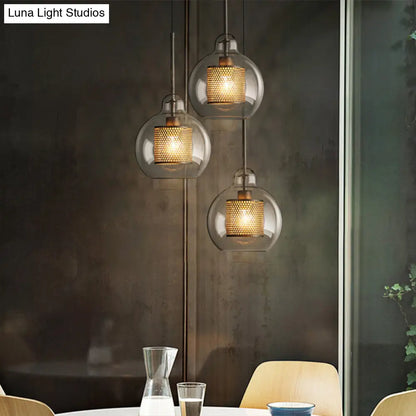 Modern Clear Glass Pendant Light for Dining Table - 1 Hanging Fixture