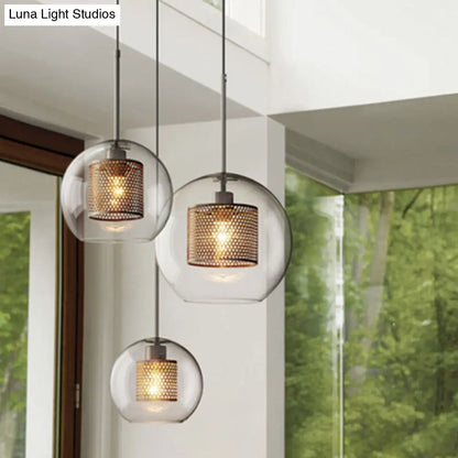 Modern Clear Glass Pendant Light for Dining Table - 1 Hanging Fixture