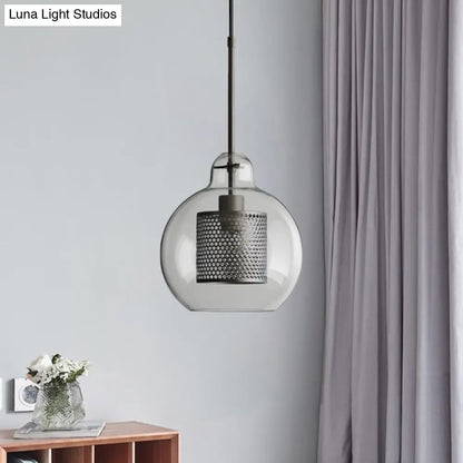 Modern Clear Glass Pendant Light for Dining Table - 1 Hanging Fixture