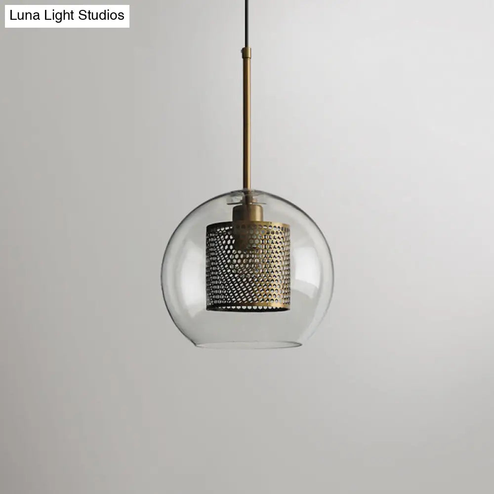 Modern Clear Glass Pendant Light for Dining Table - 1 Hanging Fixture