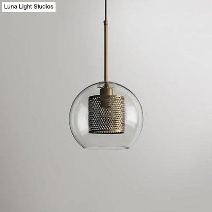 Modern Clear Glass Pendant Light for Dining Table - 1 Hanging Fixture