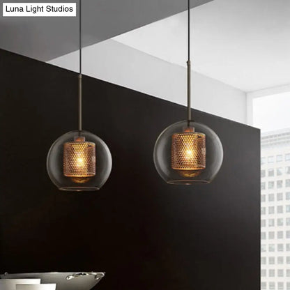 Modern Clear Glass Pendant Light for Dining Table - 1 Hanging Fixture