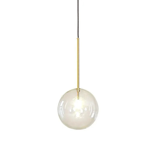 Modern Clear Glass Pendant Light With Gold Finish