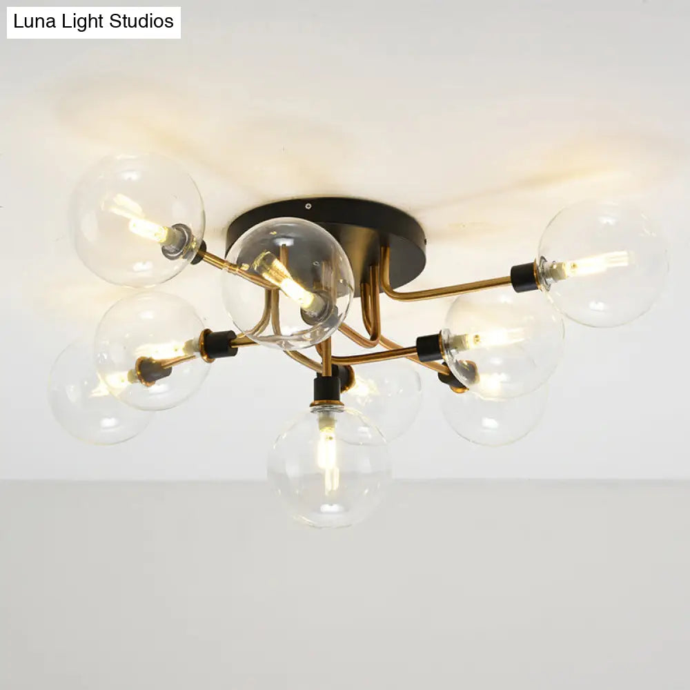 DecorBites™ DecorBites™ Modern Clear Glass Semi-Flush Ceiling Light - Stylish Flush Mount Fixture for Dining Room