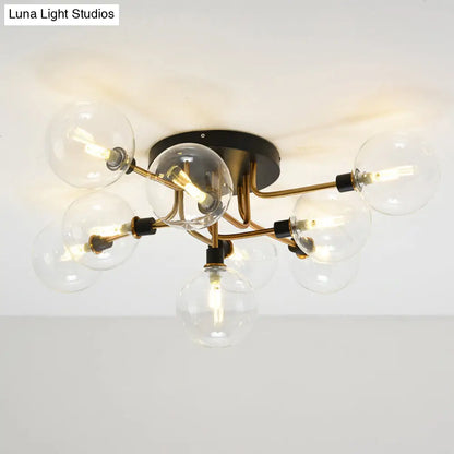 DecorBites™ DecorBites™ Modern Clear Glass Semi-Flush Ceiling Light - Stylish Flush Mount Fixture for Dining Room