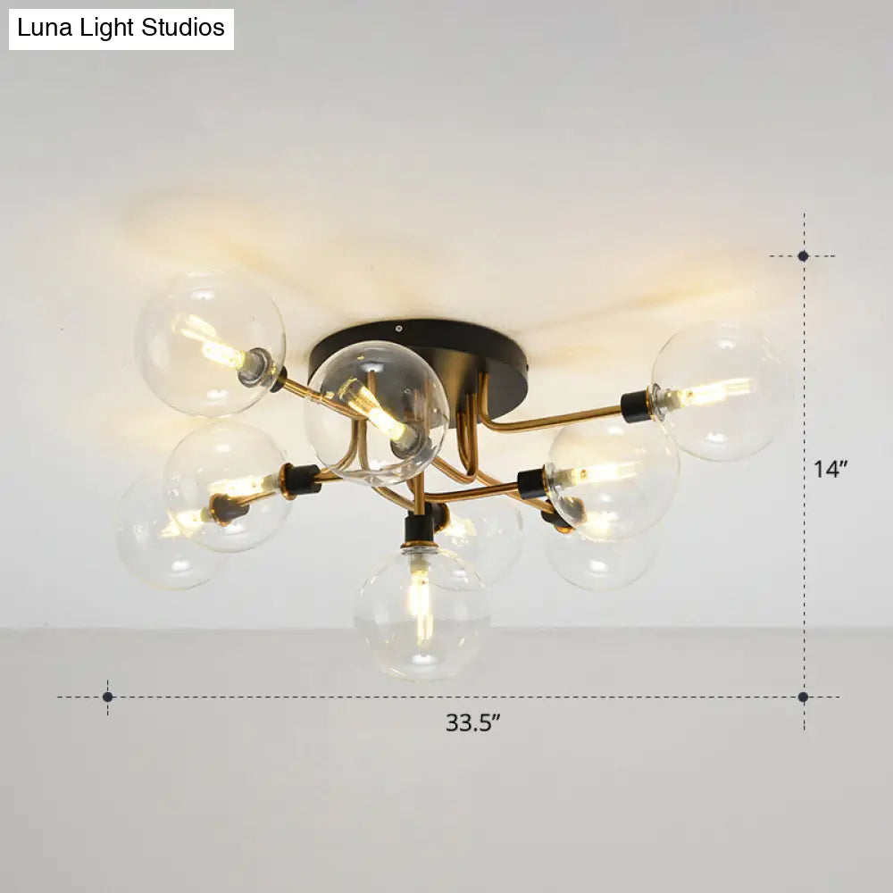 DecorBites™ DecorBites™ Modern Clear Glass Semi-Flush Ceiling Light - Stylish Flush Mount Fixture for Dining Room