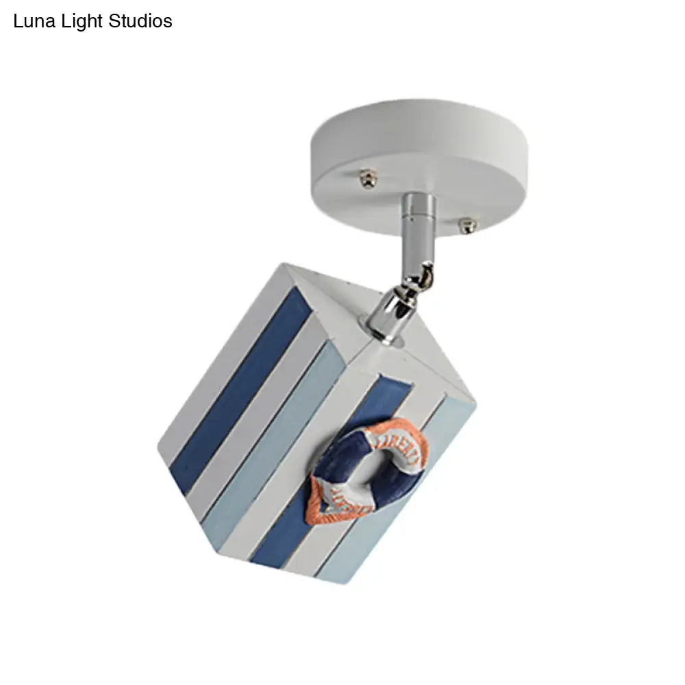 DecorBites™ DecorBites™ Modern Clear Resin Ceiling Light - 1 Bright Cube Design