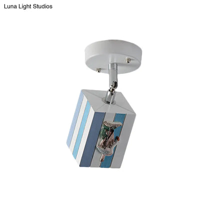 DecorBites™ DecorBites™ Modern Clear Resin Ceiling Light - 1 Bright Cube Design