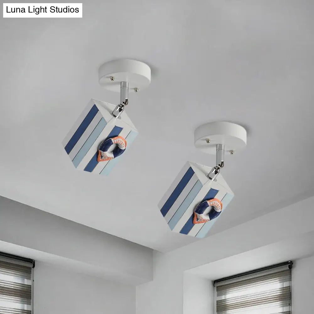 DecorBites™ DecorBites™ Modern Clear Resin Ceiling Light - 1 Bright Cube Design