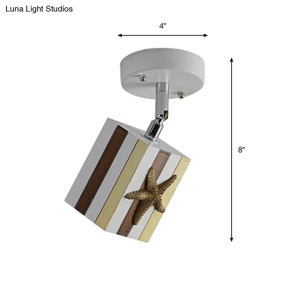 DecorBites™ DecorBites™ Modern Clear Resin Ceiling Light - 1 Bright Cube Design