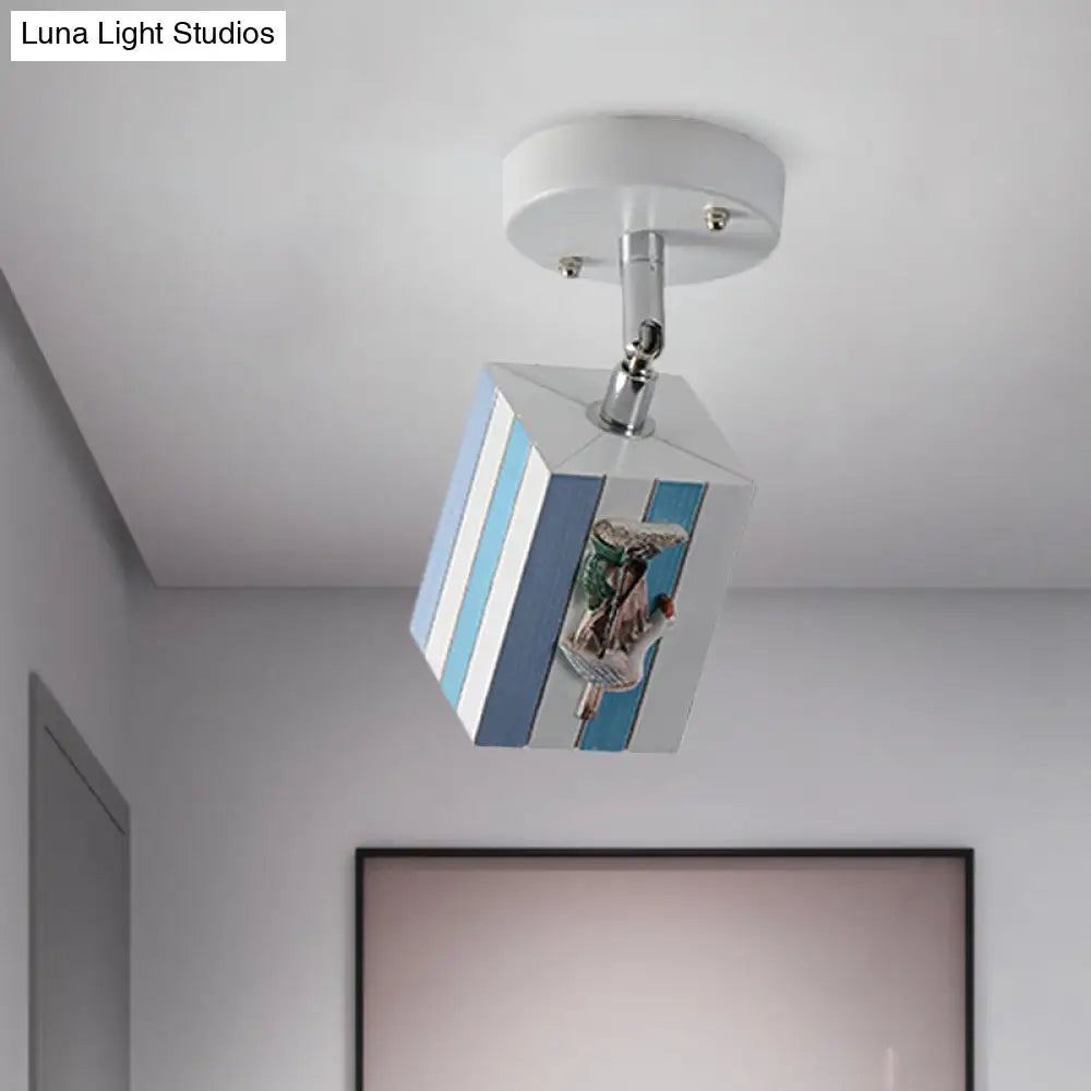DecorBites™ DecorBites™ Modern Clear Resin Ceiling Light - 1 Bright Cube Design