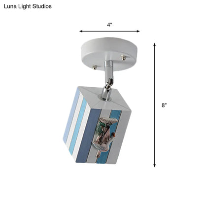 DecorBites™ DecorBites™ Modern Clear Resin Ceiling Light - 1 Bright Cube Design