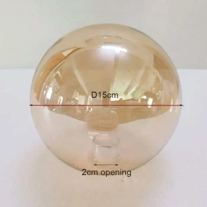 Modern clear and smoked amber glass shade replacement globe with 15cm diameter and 2cm bottom opening for living room