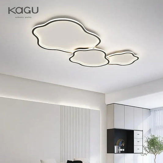 Modern cloud black led ceiling light with sleek black outline and soft white illumination by kagu for decorbites led ceiling decor