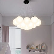 Modern cloud frosted glass ball led pendant light with multiple white glass balls and black ceiling mount for living room decorbites glass ball