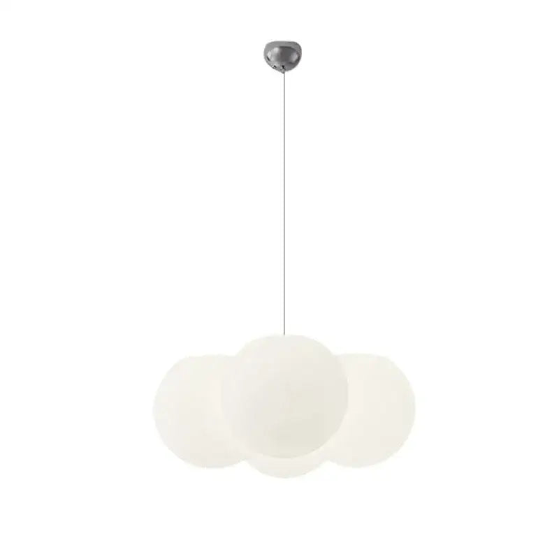 Modern cloud glass ball milky white chandelier with three overlapping frosted glass ball milky shades for living room decorbites