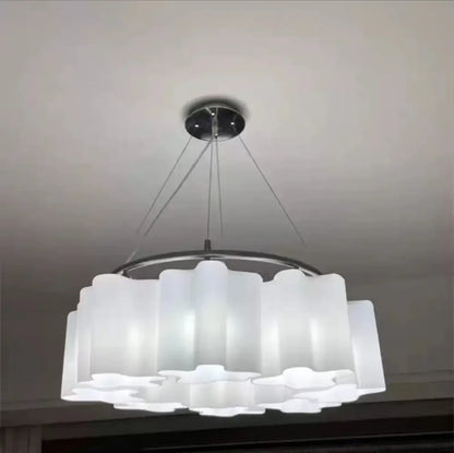 Modern cloud glass led ceiling light with white frosted glass and chrome frame for bedroom decorbites cloud glass design