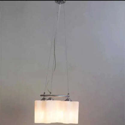 Modern cloud glass led ceiling light featuring a rectangular frosted glass shade and chrome frame for bedroom decorbites cloud glass