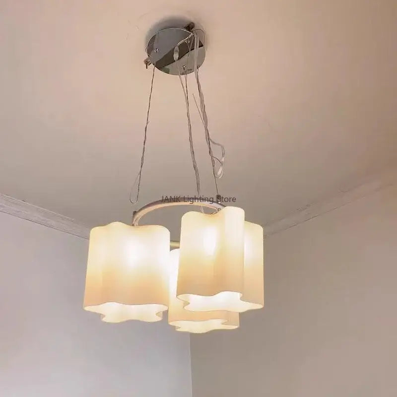 A modern ceiling light with three frosted cloud glass led shades and a polished chrome frame for bedroom decorbites cloud glass