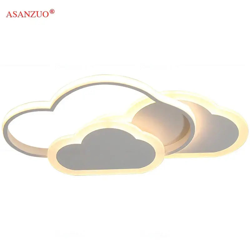 Modern Asanzuo cloud pink led ceiling light with layered gray design and white illuminated outlines for bedroom decorbites cloud pink