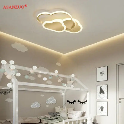 Modern gold-toned cloud pink led ceiling light with dimmable lighting for bedroom decorbites cloud pink design