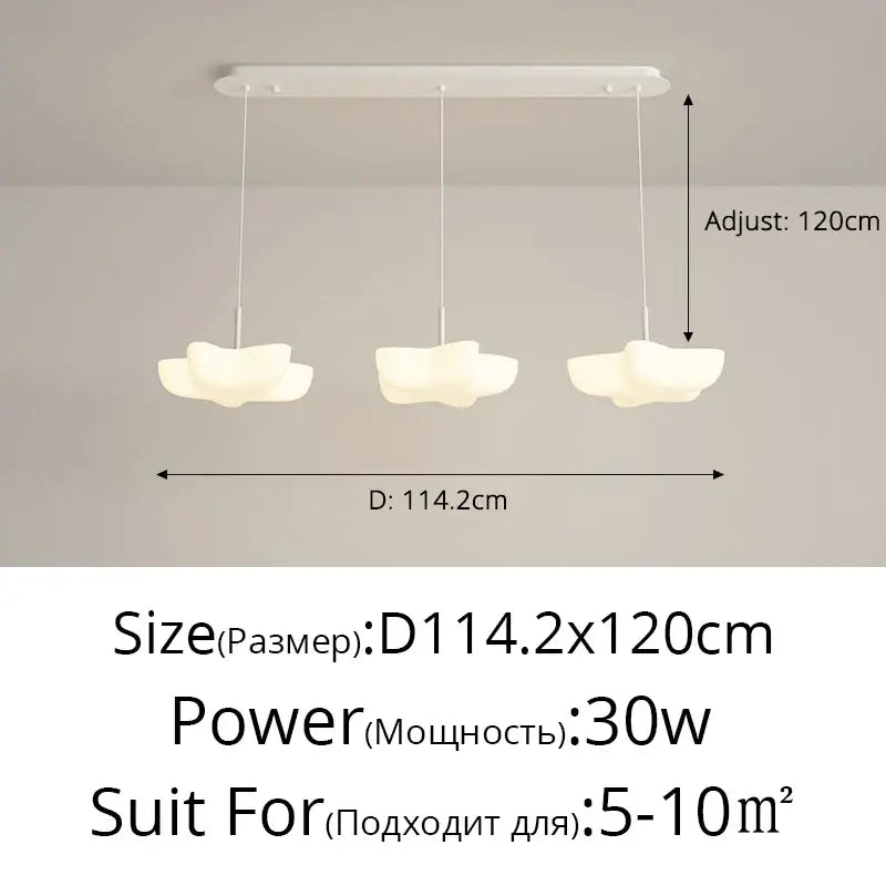 Modern cloud white floating pendant light with three cloud-shaped shades for dining room decorbites pendant light
