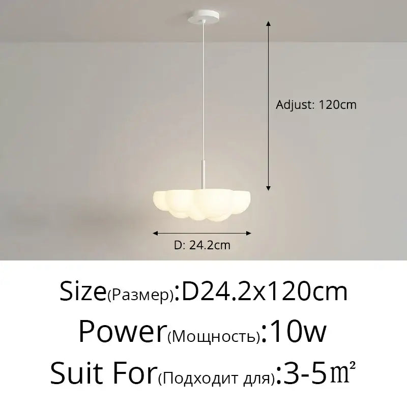 A modern cloud white floating pendant light with sleek minimalist design and adjustable height for dining room decorbites pendant light