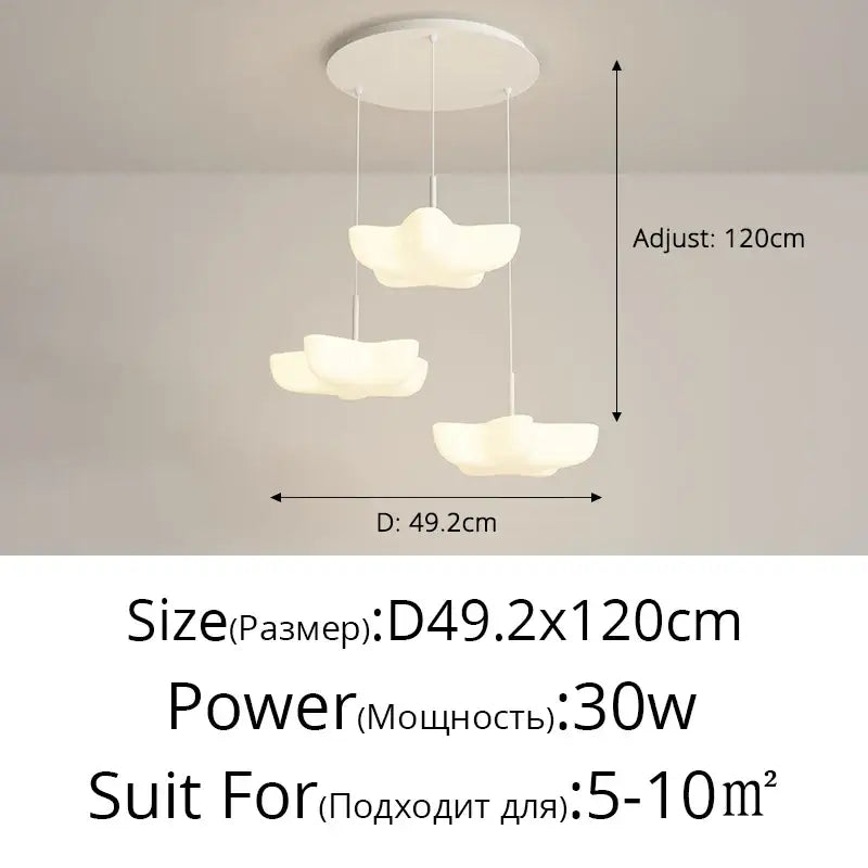 Modern cloud white floating pendant light with three hanging shades for dining room decorbites cloud white pendant light