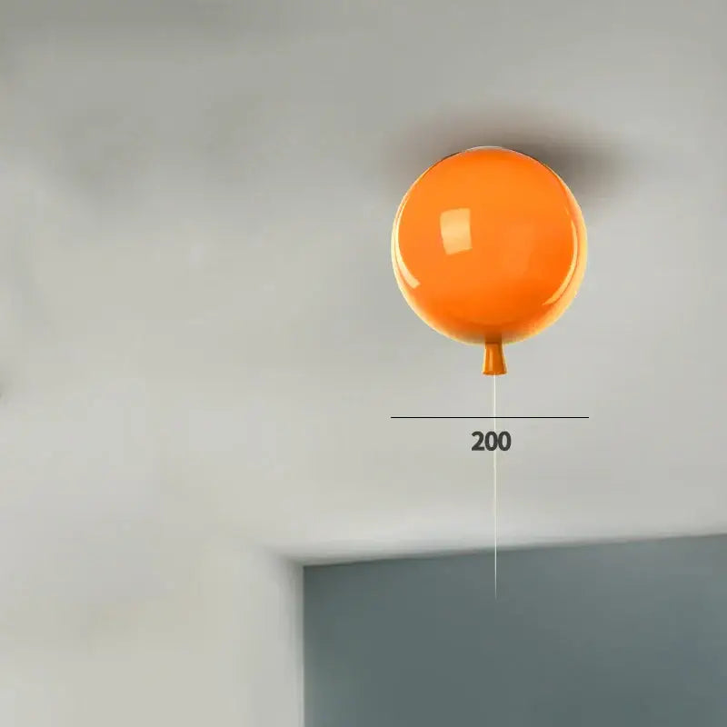 Vibrant orange balloon acrylic ceiling light fixture designed as a modern ceiling light for kids bedroom