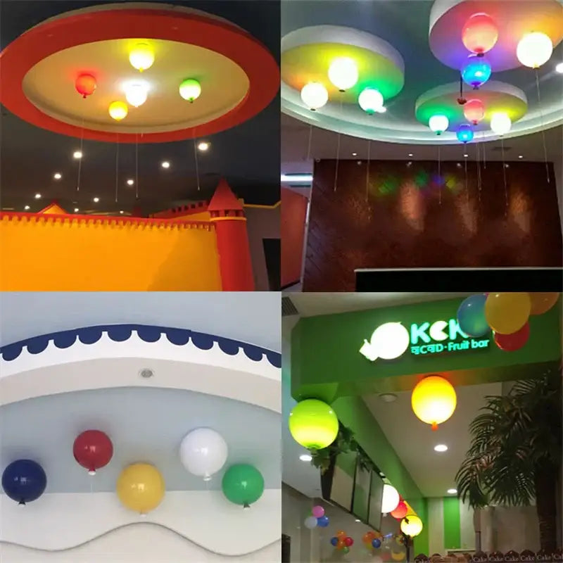 Colorful illuminated modern balloon acrylic ceiling light featuring vibrant colors for kids bedroom ceiling light