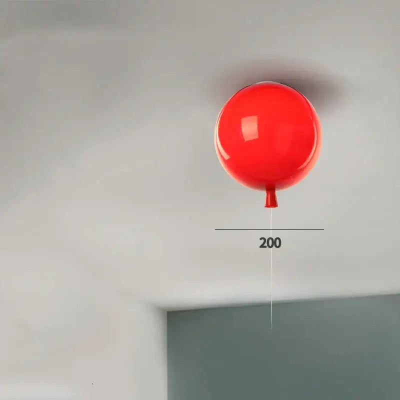 Modern colorful red balloon acrylic ceiling light fixture with 200mm diameter for kids bedroom ceiling light