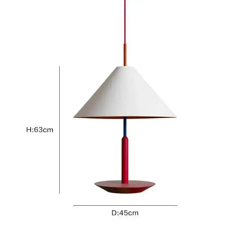 Modern colorful bucket shape led desk lamp with white conical shade red and blue stem for bedroom decorbites bucket shape