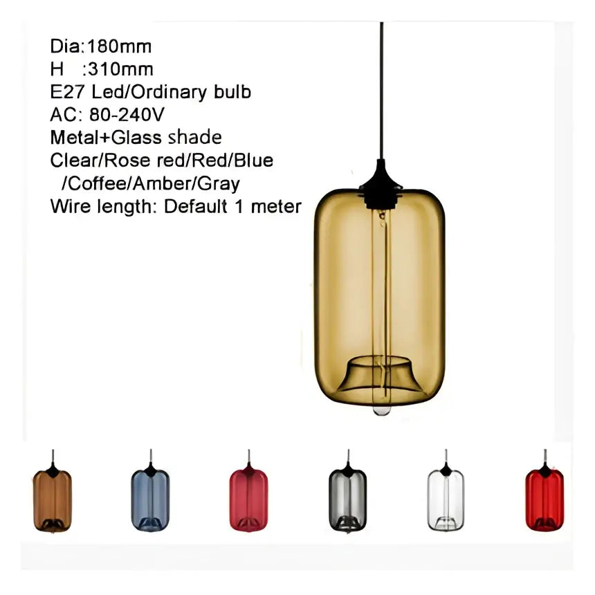 Amber-colored decorbites glass bowl pendant light with metal fixture and e27 led bulb for kitchen dining room decor