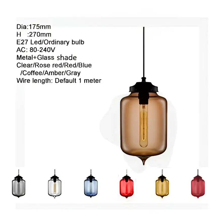 Amber-tinted decorbites glass bowl pendant light with black metal top and exposed Edison bulb for kitchen dining room decor