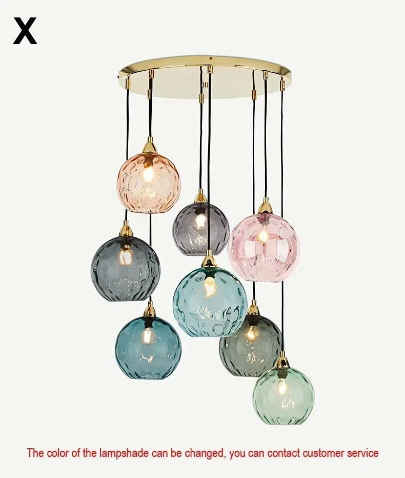 Modern Colorful Glass Pendant Light in Polished Chrome - Decorbites