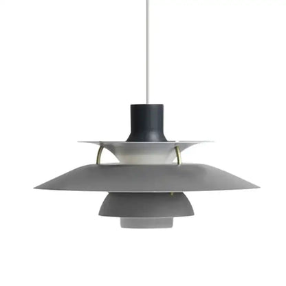 Gray layered led pendant light with sleek modern design and subtle metallic accents for kitchen and living room