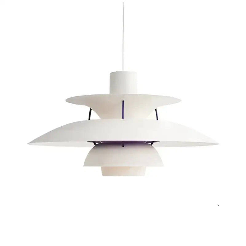 White layered led pendant light with sleek modern design for kitchen and living room illumination