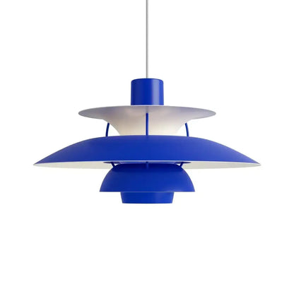 Vibrant blue layered modern led pendant light with sleek design for kitchen and living room illumination